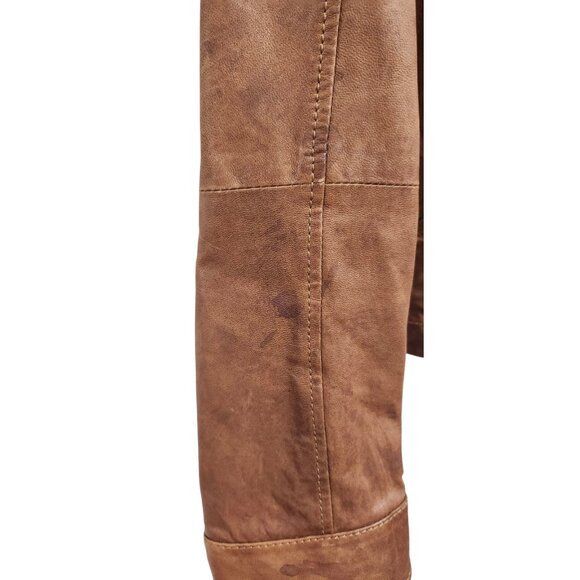 Brunello Cucinelli Riders Real Leather Jacket Brown Size S - Picture 15 of 16